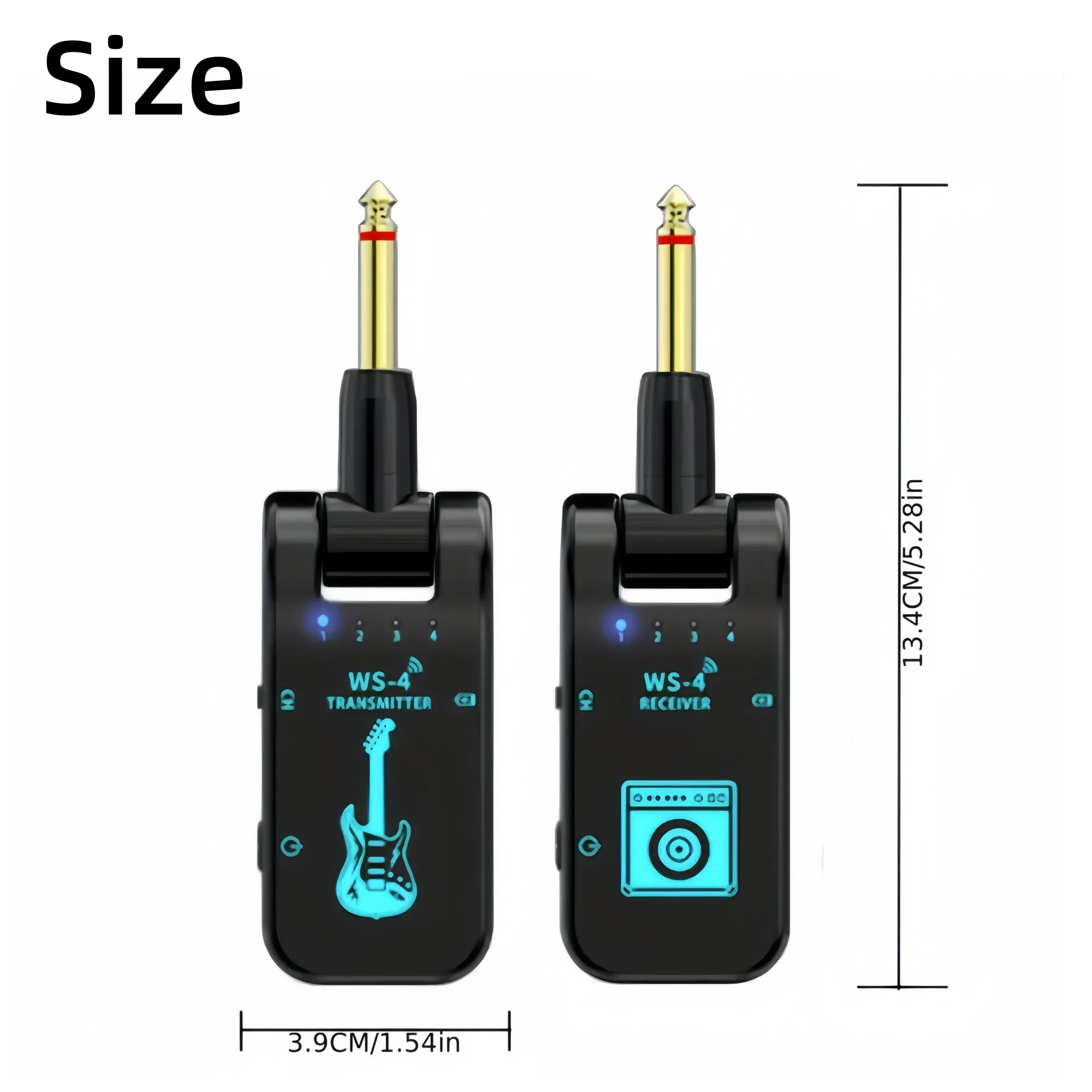 Miwayer WS-4 2.4G Wireless Guitar Transmitter & Receiver No Pairing Required 40m Range 10H Battery for Electric Bass Amp