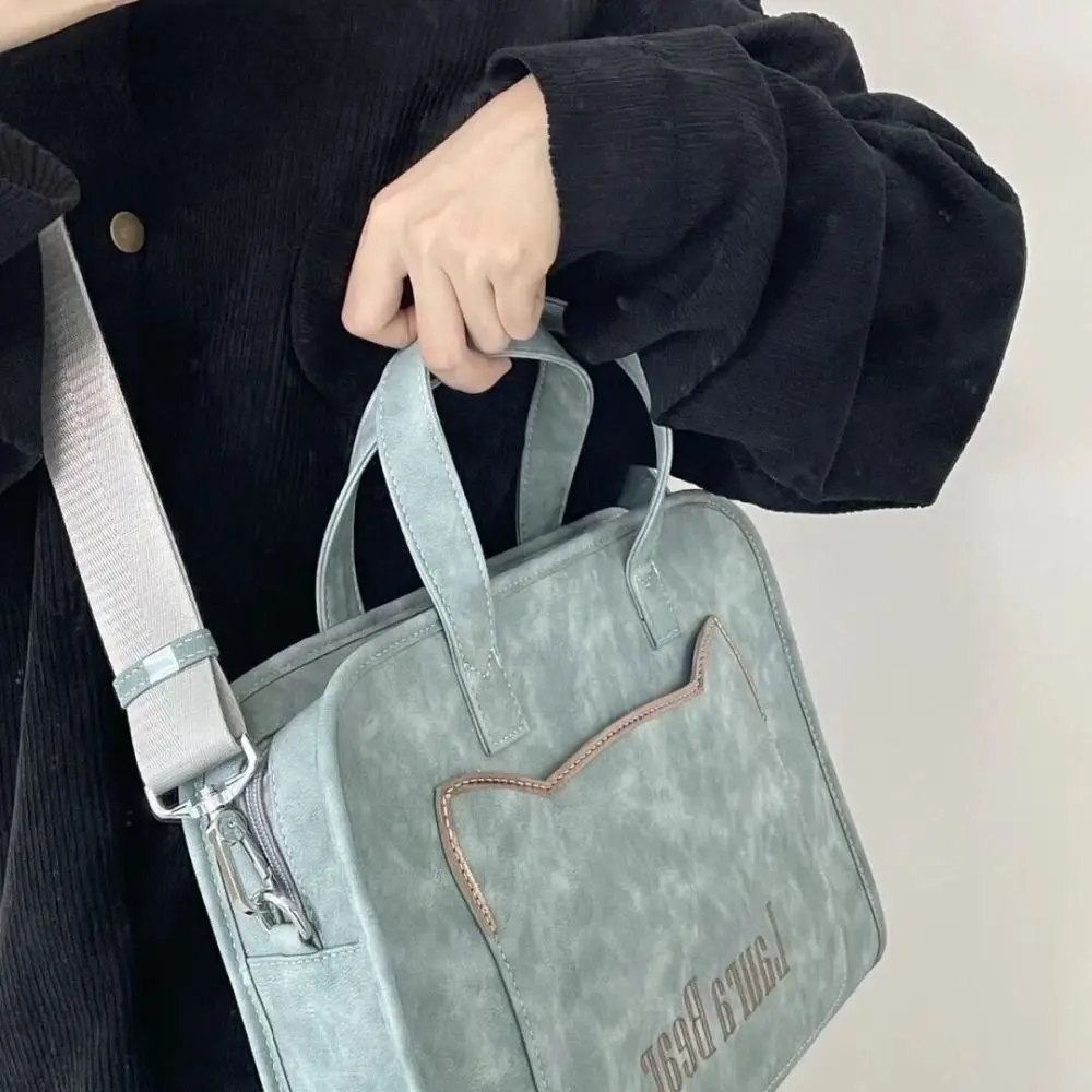 كمبيوتر محمول بسيط من جلد البولي يوريثان 13 14 15.6 16 بوصة حقيبة كمبيوتر محمول ذات سعة كبيرة مقاومة للصدمات مع أشرطة حافظة واقية للكمبيوتر #3