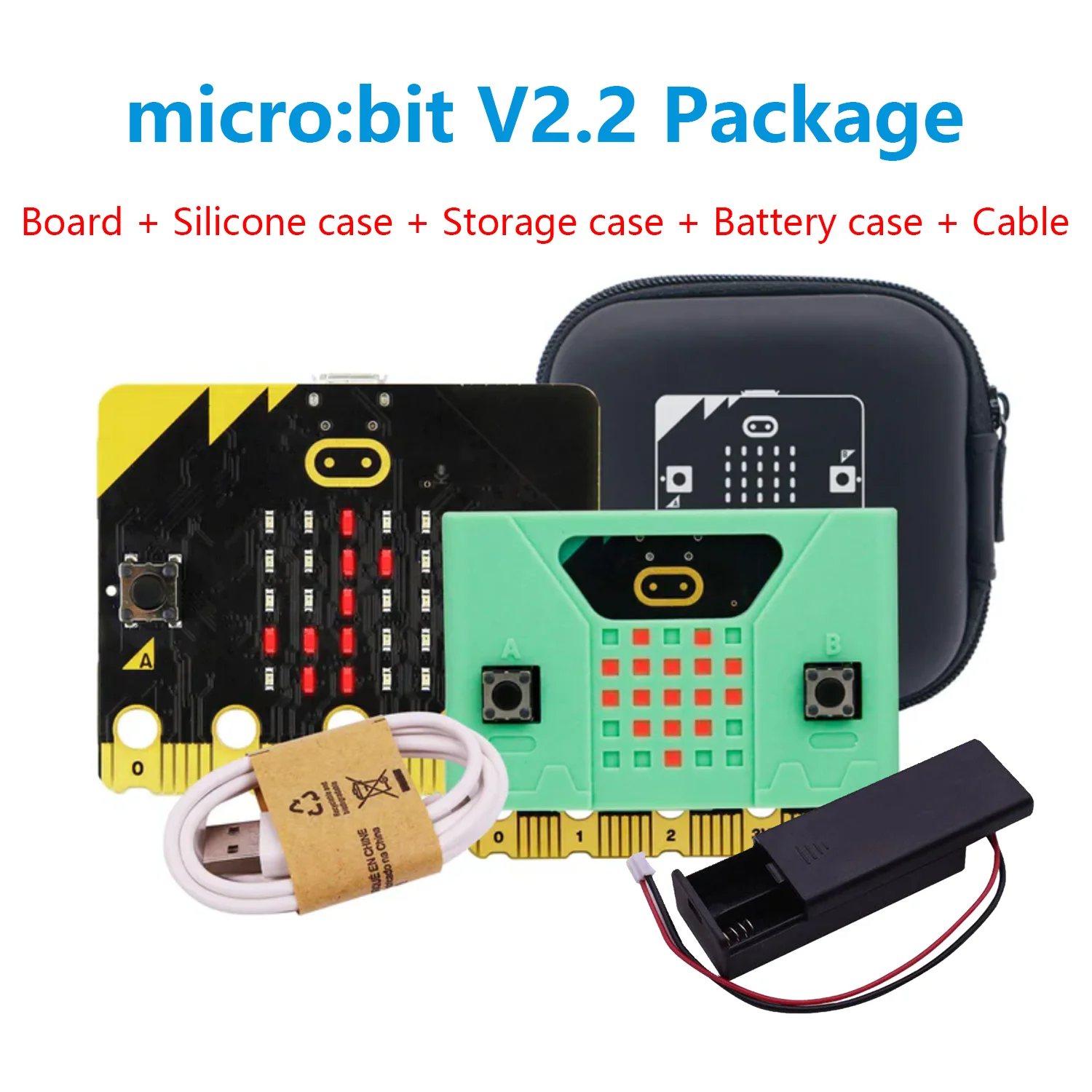 BBC Micro:Bit V2.2 Development Board Onboard Speaker, Accelerometer, MEMS microphone,2.4GHz radio/ BLE 5.0 Education ProgrammDIY