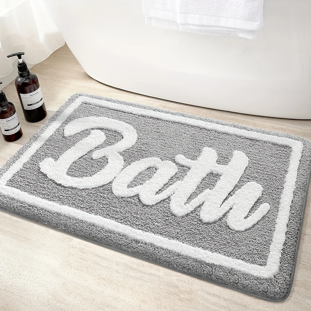 1pc Soft Plush Bath Mat - Anti-slip, Highly Absorbent, Extra Thick - Machine Washable, Durable Rug for Bathroom & Living Room -