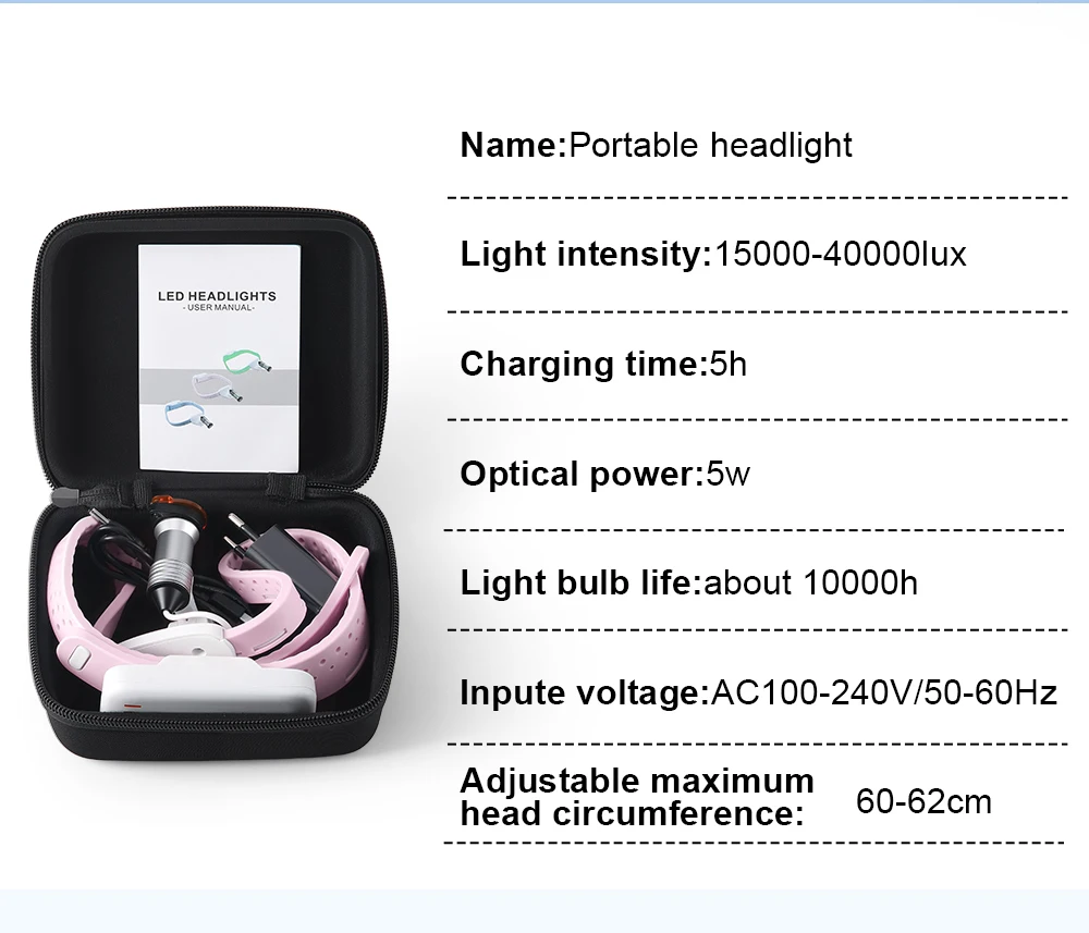 AZDENT Dental 5W LED-Labor-Stirnlampe, am Kopf montiert, tragbar, kabellos, superhell, leicht, LED, hohe Helligkeit, medizinischer Scheinwerfer – Detail 6