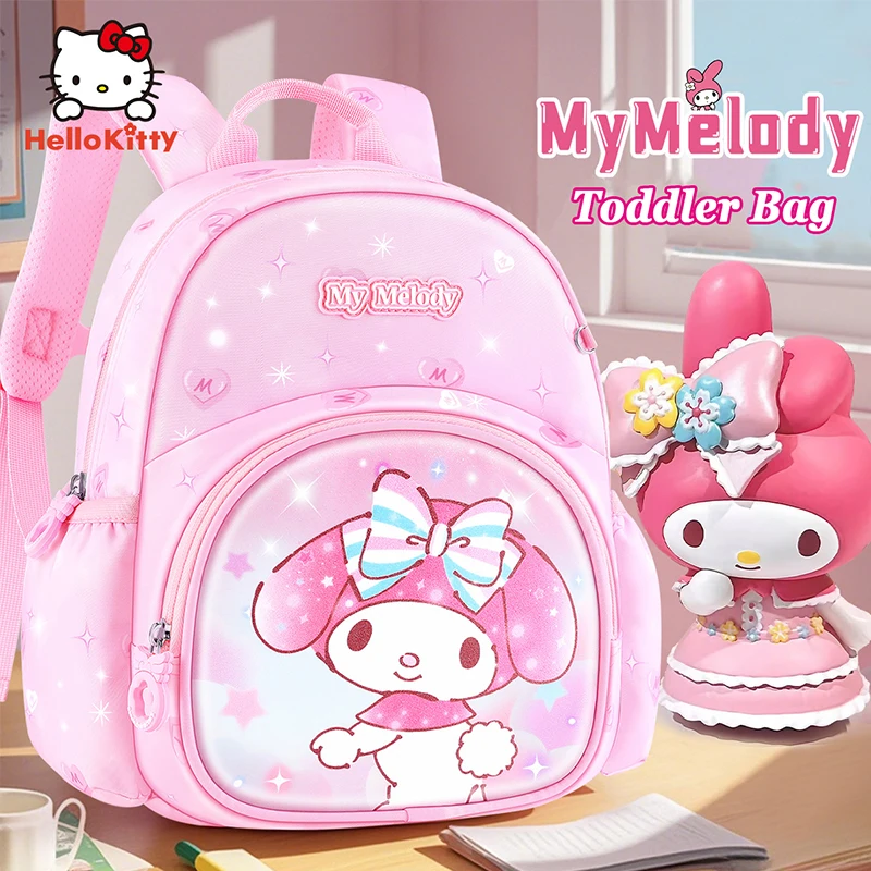 Miniso My Melody 2024 New Kindergarten Cartoon Schoolbag Girl Cute Backpack Children 3-6 Years Old School Book Bag Kid Baby Gift