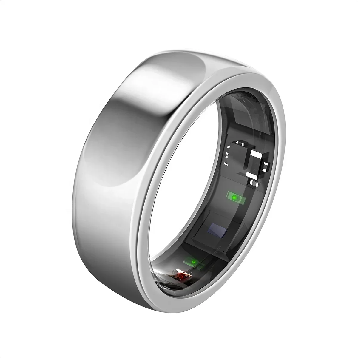 

High Quality Multi-functional Smart Ring Wearable Device Silver Titanium Wireless Charging Monitoring Physical Conditions Datas