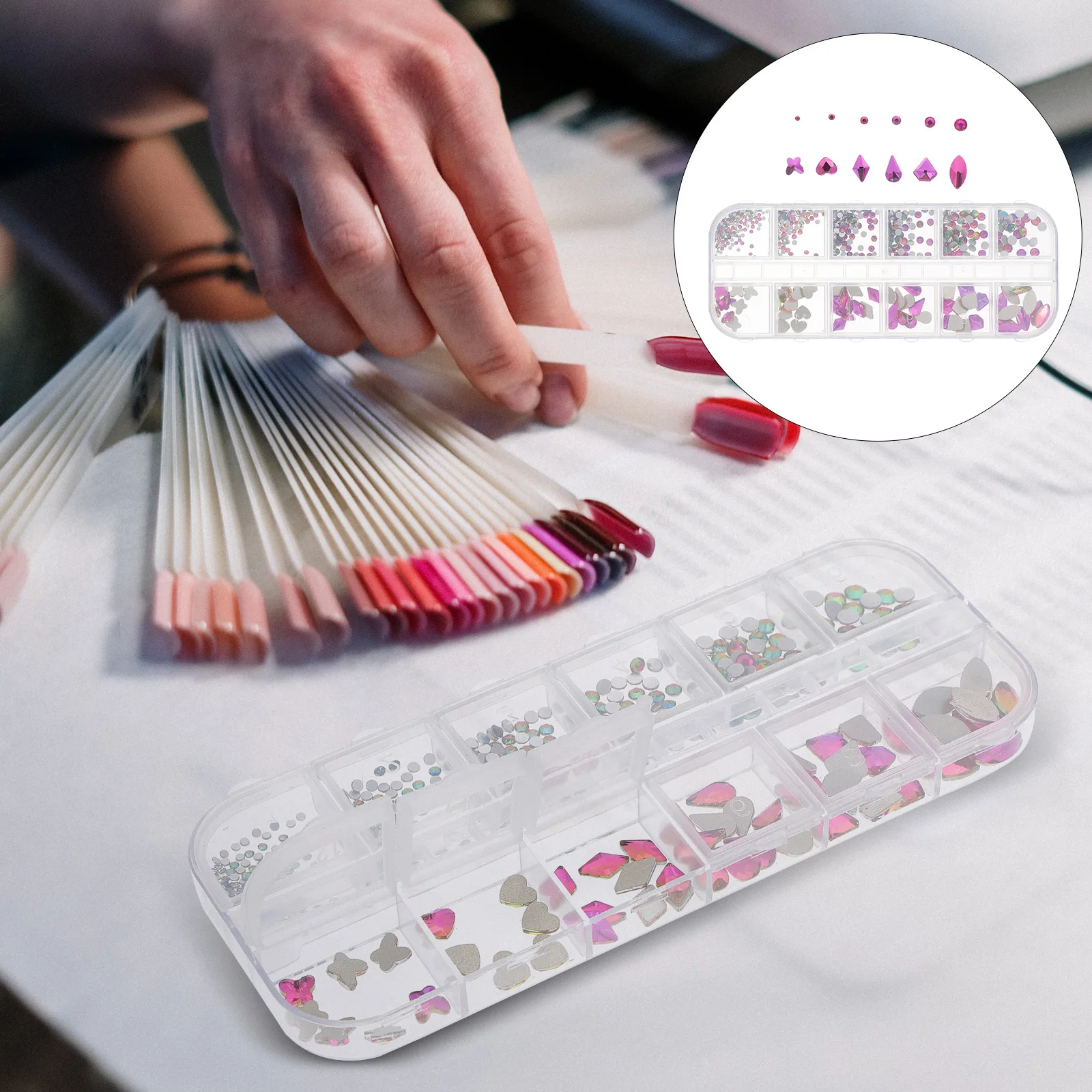 

1 Box Resin Diamonds Rhinestones Decorations For Manicure Art Diy Accessories Multicolor Shiny Gems Nail Ornaments Decorative