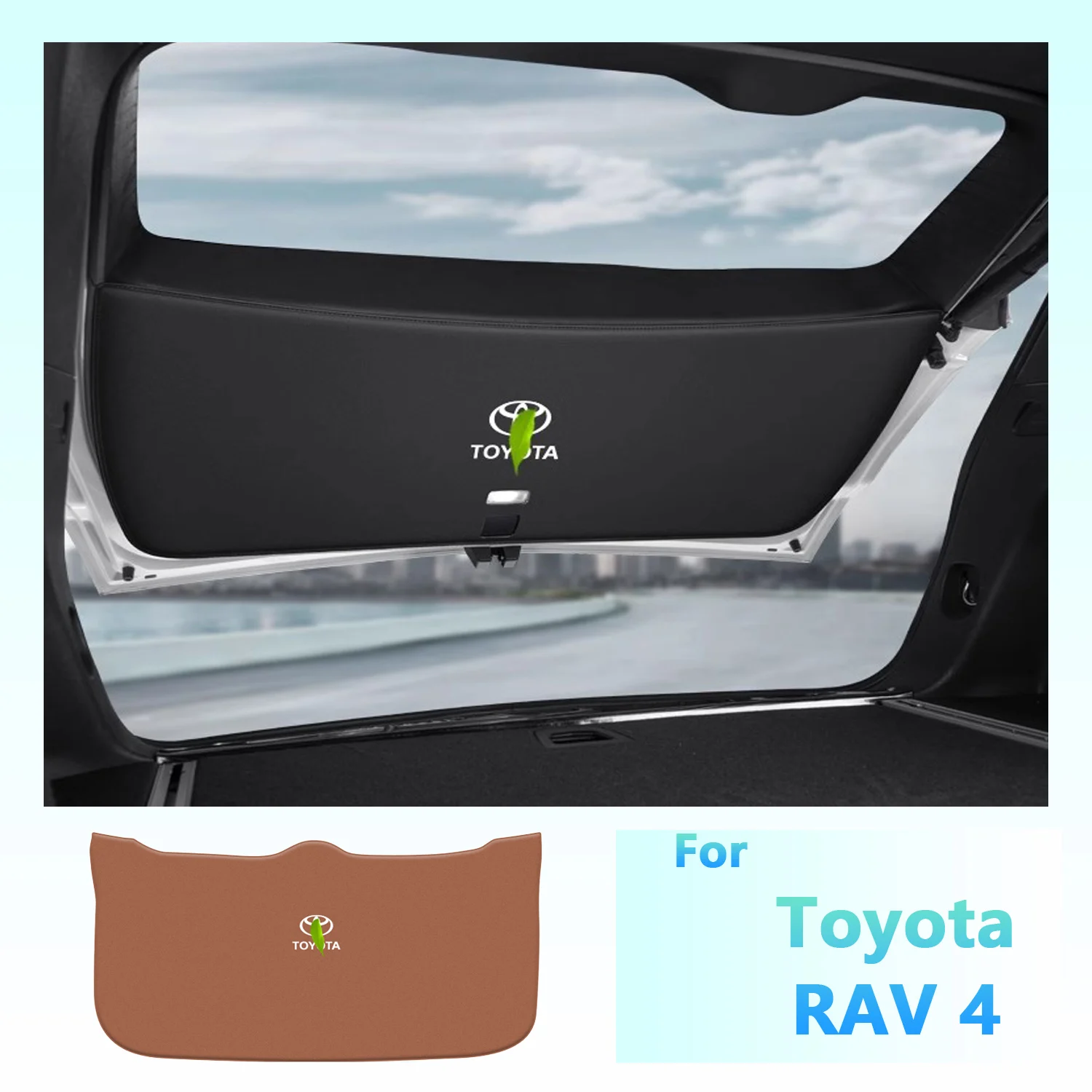 

Car Rear Trunk Tailgate Anti-kick Protective Mat Leather Decoration Pad For Toyota RAV4 RAV 4 2019 2018 2017-2014 Accessories
