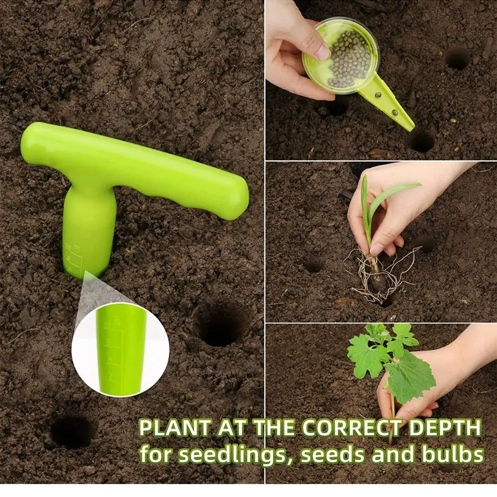 Horticultural Plastic Seeder Handheld Seed Sowing Tool with Adjustable Hole for Vegetable Flower Seeds Garden Planter Tool