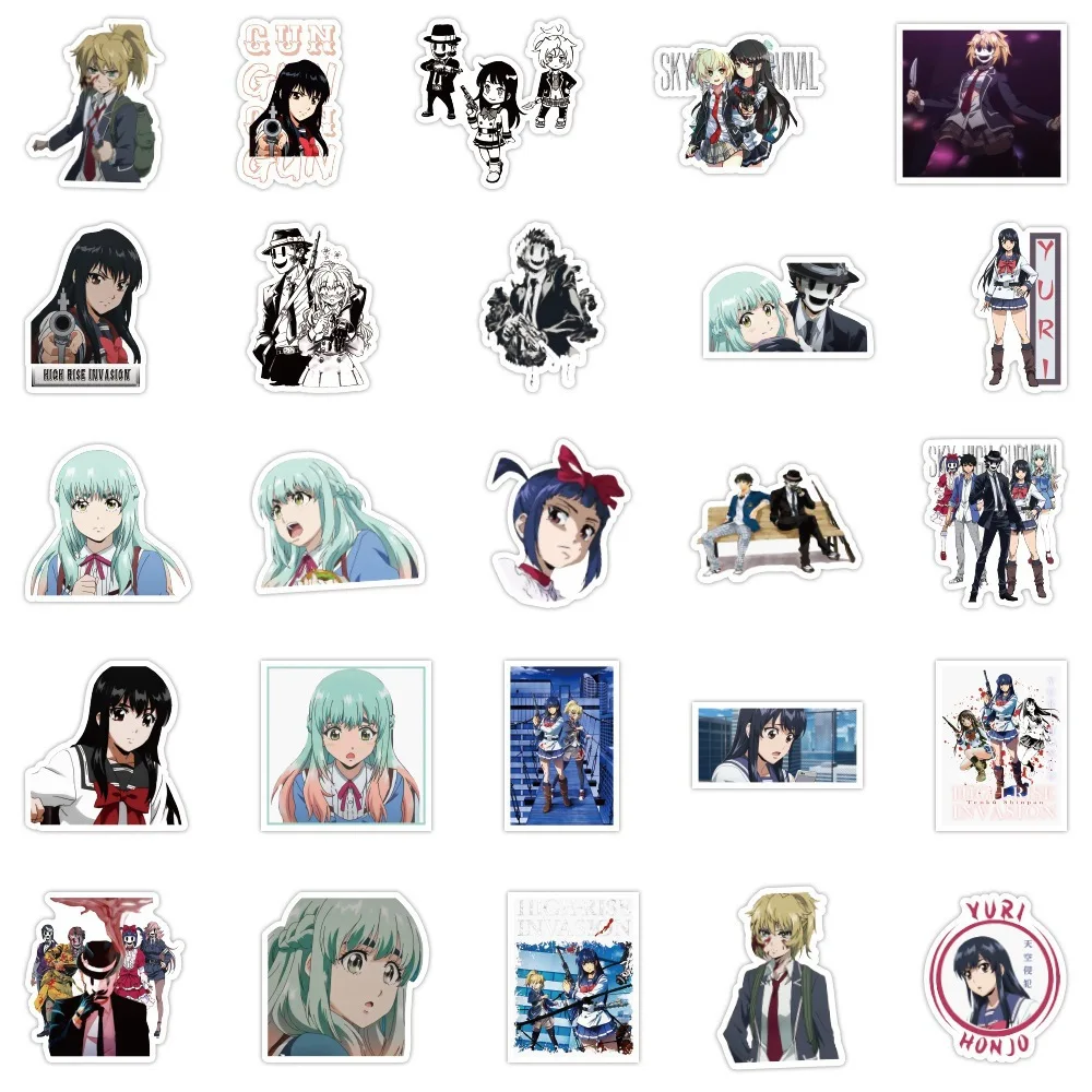 50 個漫画漫画スカイギター車スーツケースラップトップウォーターカップステッカー