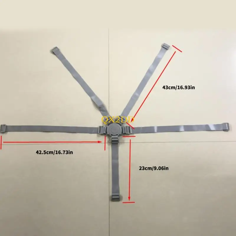 حزام أمان QX2D مصنوع من النايلون بخمس نقاط لكراسي تناول الطعام للأطفال الصغار، هيكل آمن للاستخدام الموثوق بمرور الوقت #6