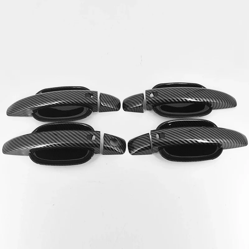 New Carbon Fiber Chrome Car Door Handle Bowl Cover Sticker for Audi A3 2008-2012 Styling Accessories