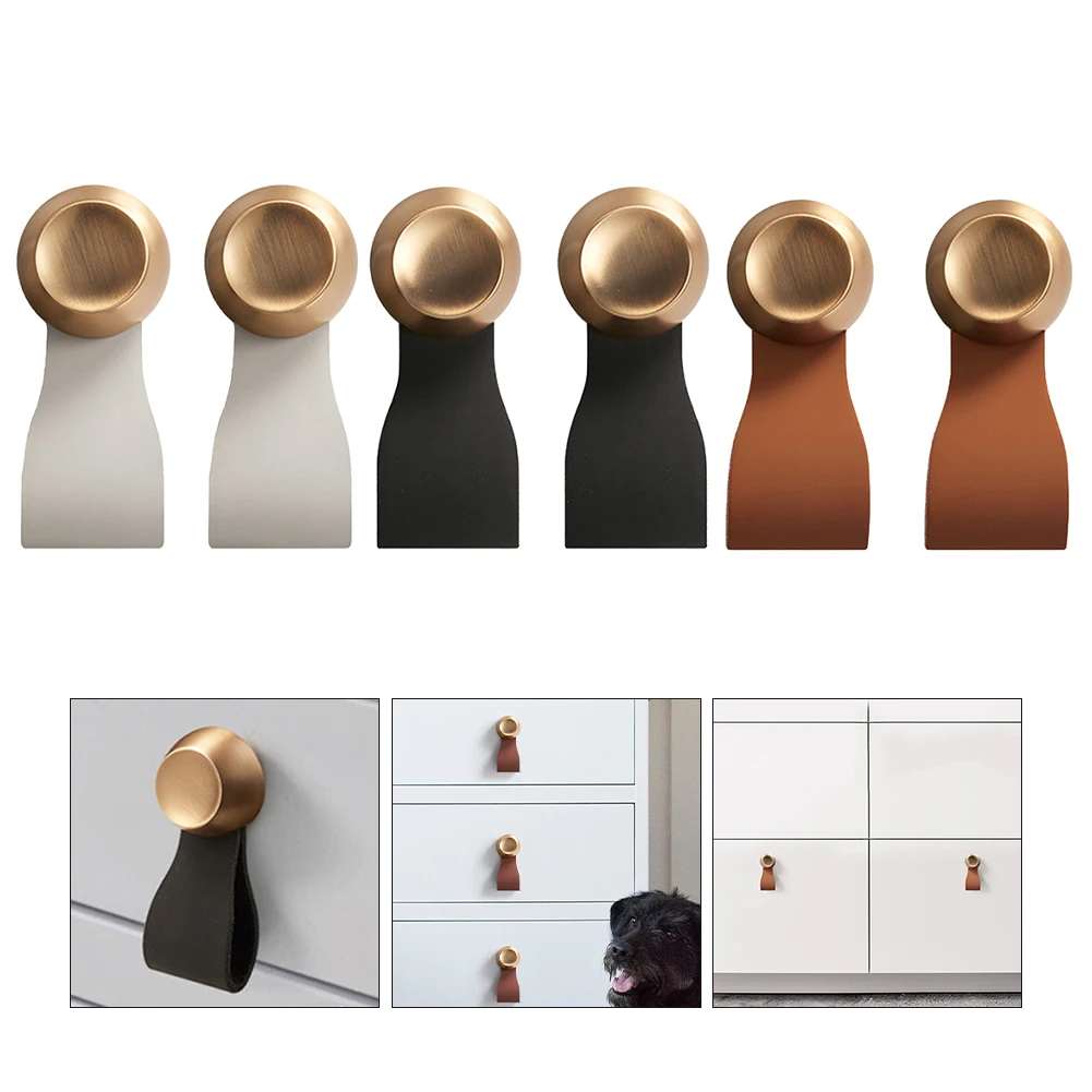 

2Pcs Leather Cabinet Knobs Drawer Pull Handles Cupboard Cabinet Wardrobe Knobs Leather Knobs Home Improvement Building Hardware