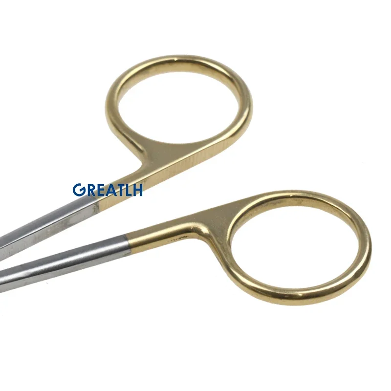 Curved Straight Head Serrated Scissors Eye Surgical Tool Ophthalmic Instrument