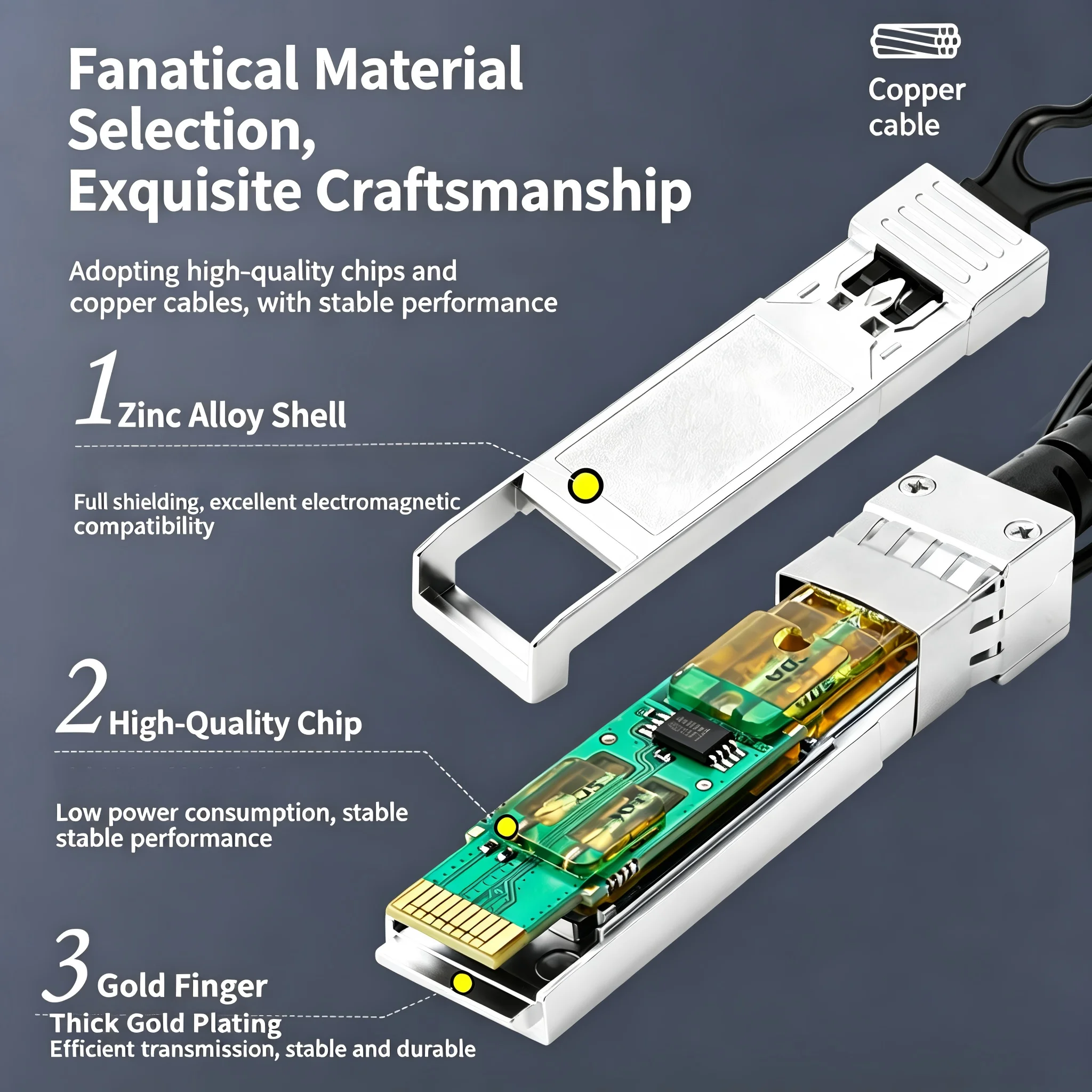 10G SFP+ Direct Attach Passive Copper Cables DAC Cable Direct Attach Passive Cable 0.5-10M for Cisco Huawei MikroTik Switch
