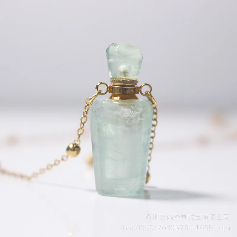 Bracelet Hand String Hongfengtang Natural Green Fluorite Pendant Essential Oil Perfume Liquid Powder Wool Chain Necklace Crystal