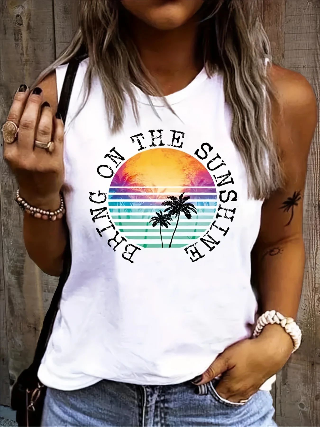 Women's  Vest Sleeveless Black White Tshirt Tops  Fashion Streetwear Oversized V-Neck Vest Off Shoulder