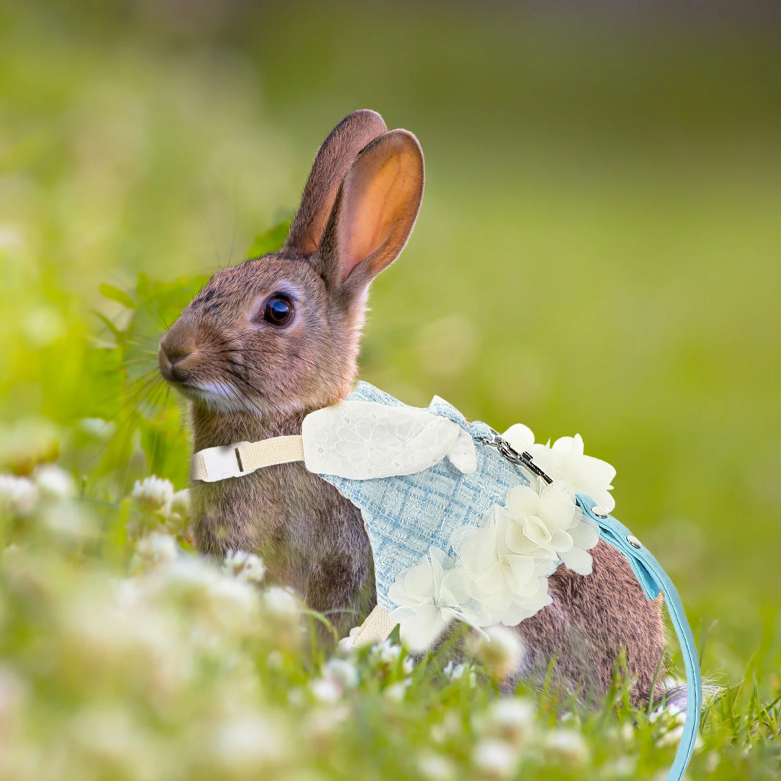 

Pet Rabbit Clothes Bunny Vest Harness Decorative Dress Sleeveless Comfortable Breathable Cotton Fashionable Party Leash Pet