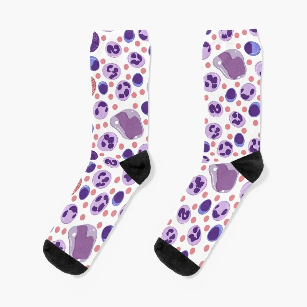 

Large White Blood Cell Pattern Socks cute Hiking boots winter gifts Socks Girl Men's