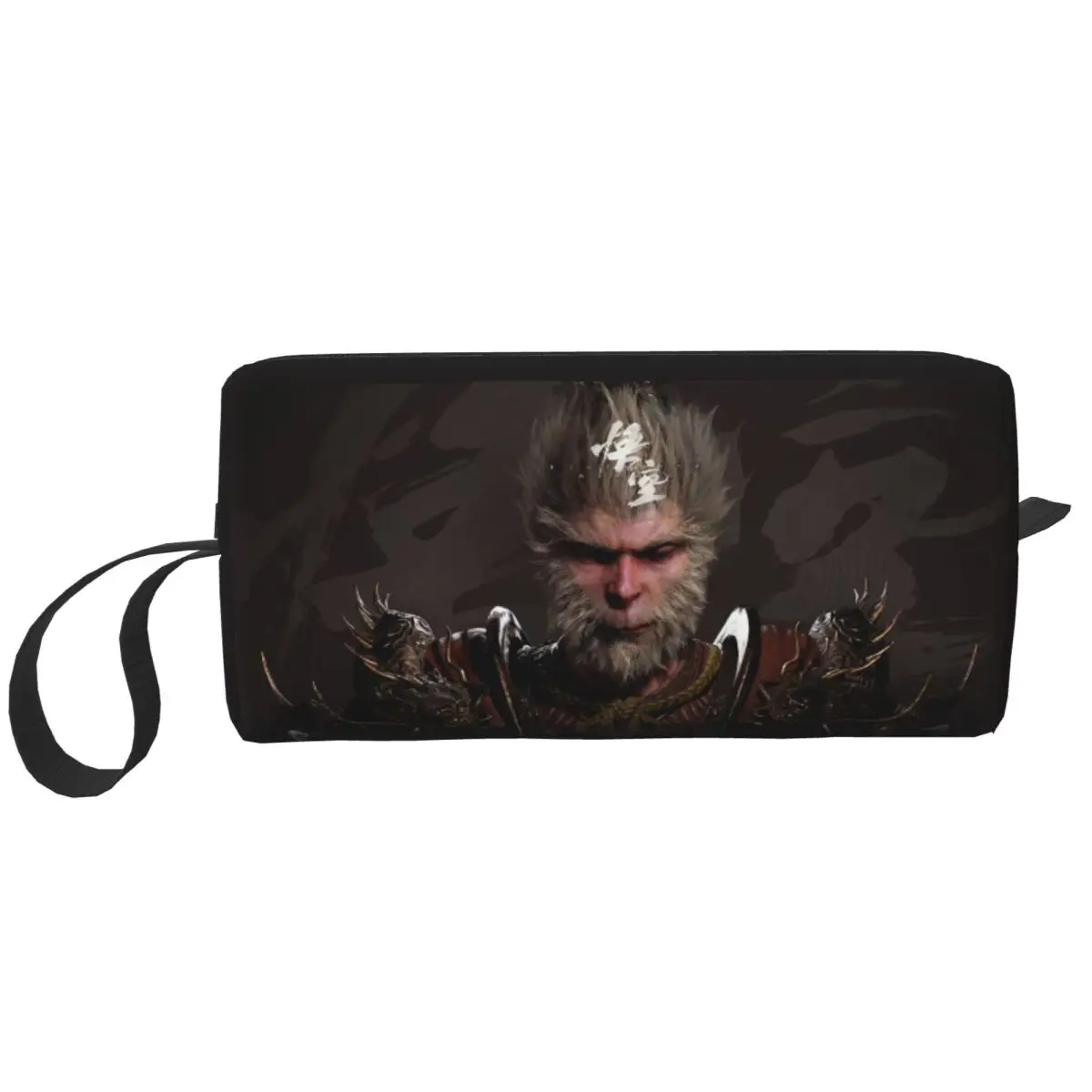 

Custom Monkey King Wukong Myth And Folklore Toiletry Bag for Video Game Makeup Cosmetic Organizer Lady Beauty Storage Dopp Box