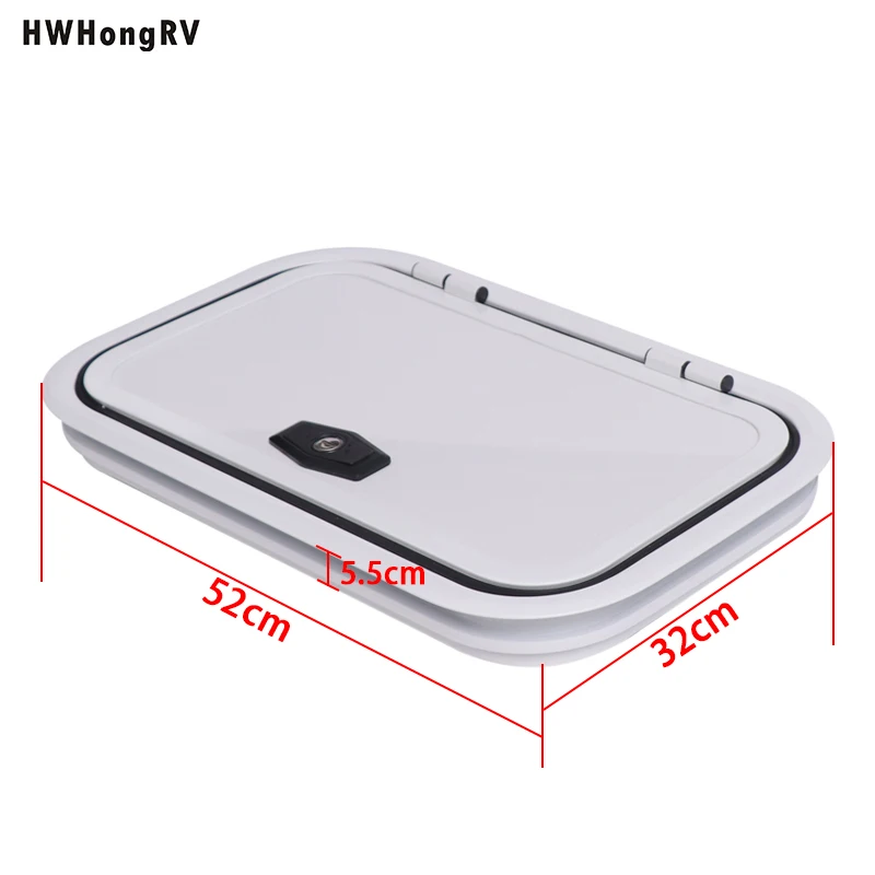 HwhongRV RV Replacement Parts And Accessories RV Camper Flush Mount Gas Fuel Hatch And Key Polar White