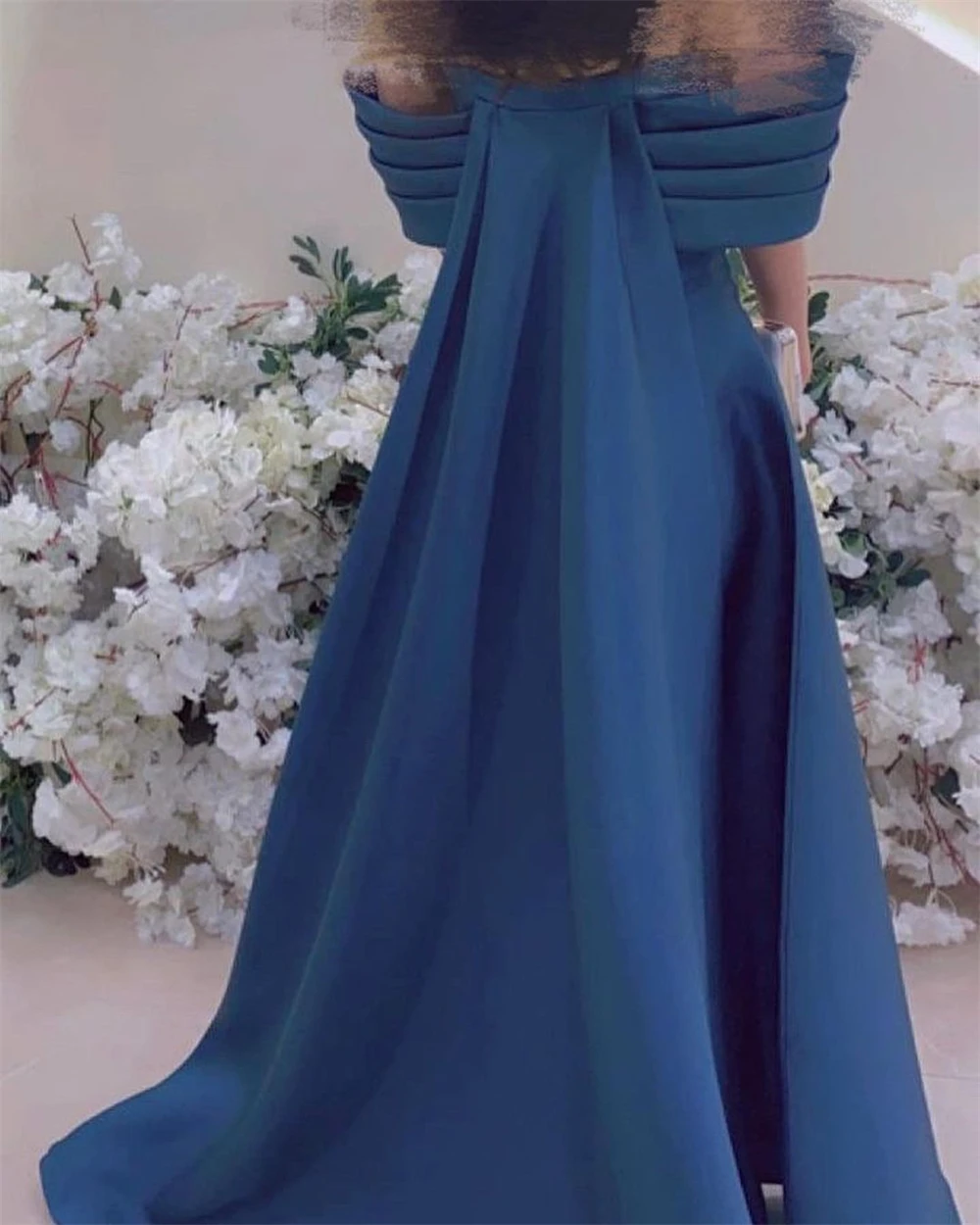 Customized Prom Dresses Elegant Off-the-shoulder A-line Celebrity Fold Draped S Occasion Evening Gownvestidos de gala 프롬드레스