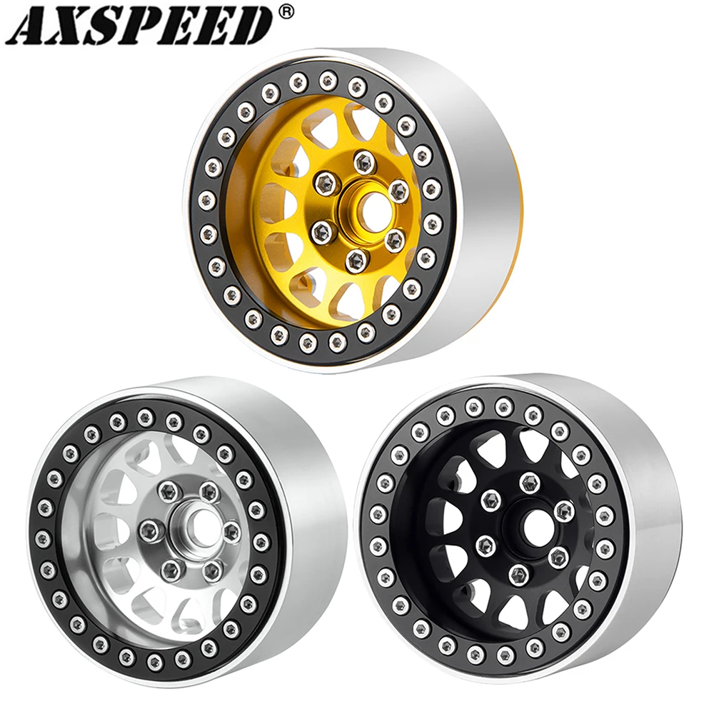 AXSPEED 1.9 Beadlock Wheels Rims Deep Dish Negative Offset 10mm Wheel Hub for 1/10 SCX10 TRX4 TRX6 D90 VS4-10 Gen8 MST Parts