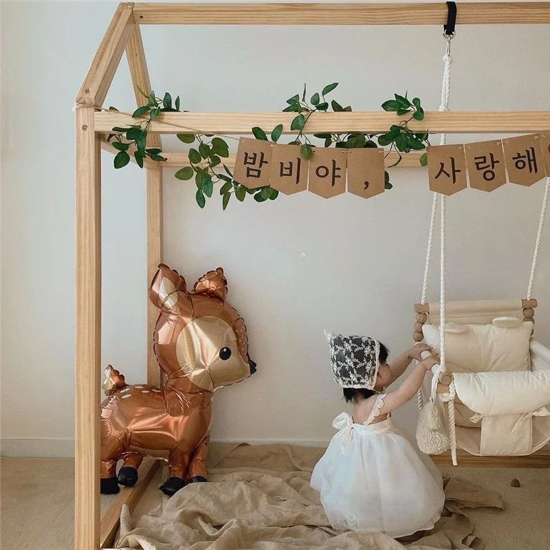 Korean Indoor Hanging Chair for Infants Children\'s Household Use Hanging Basket Cloth Rocking Chair for Children To Swing 2024