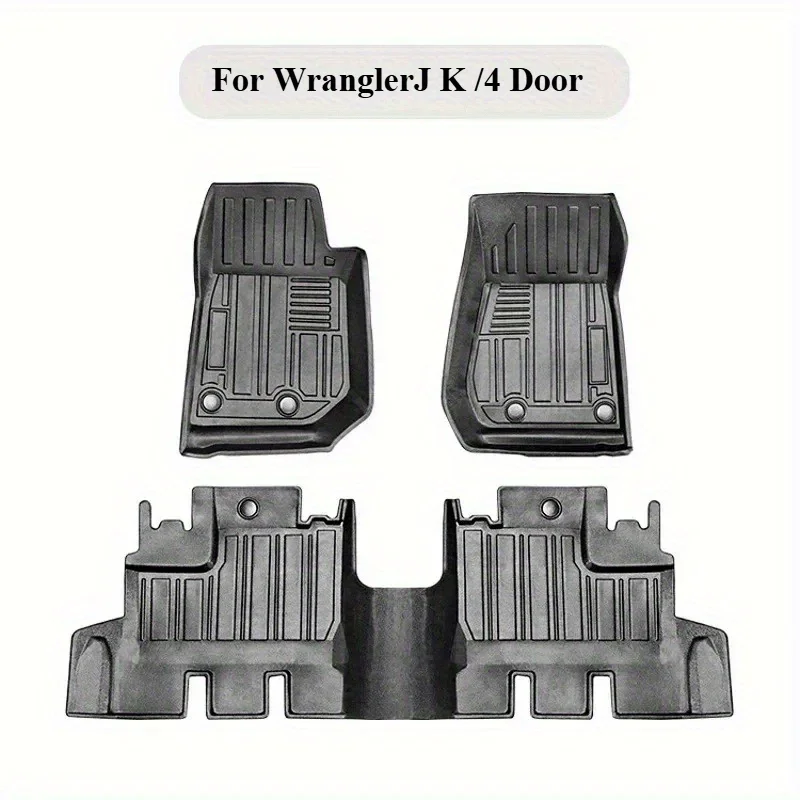 For Wrangler JK/ 4Door/2Door Car Floor Mats TPE Material Car Carpet Floor Mat Full Set Trim to