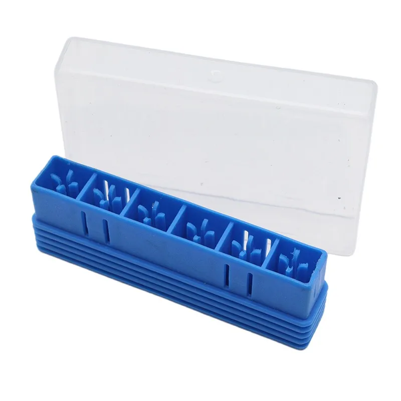 Easy Nail 6 Slots Storage Box set For Nail Drill Bit Files Holder Container Case Display Organizer Acrylic Manicure Tool