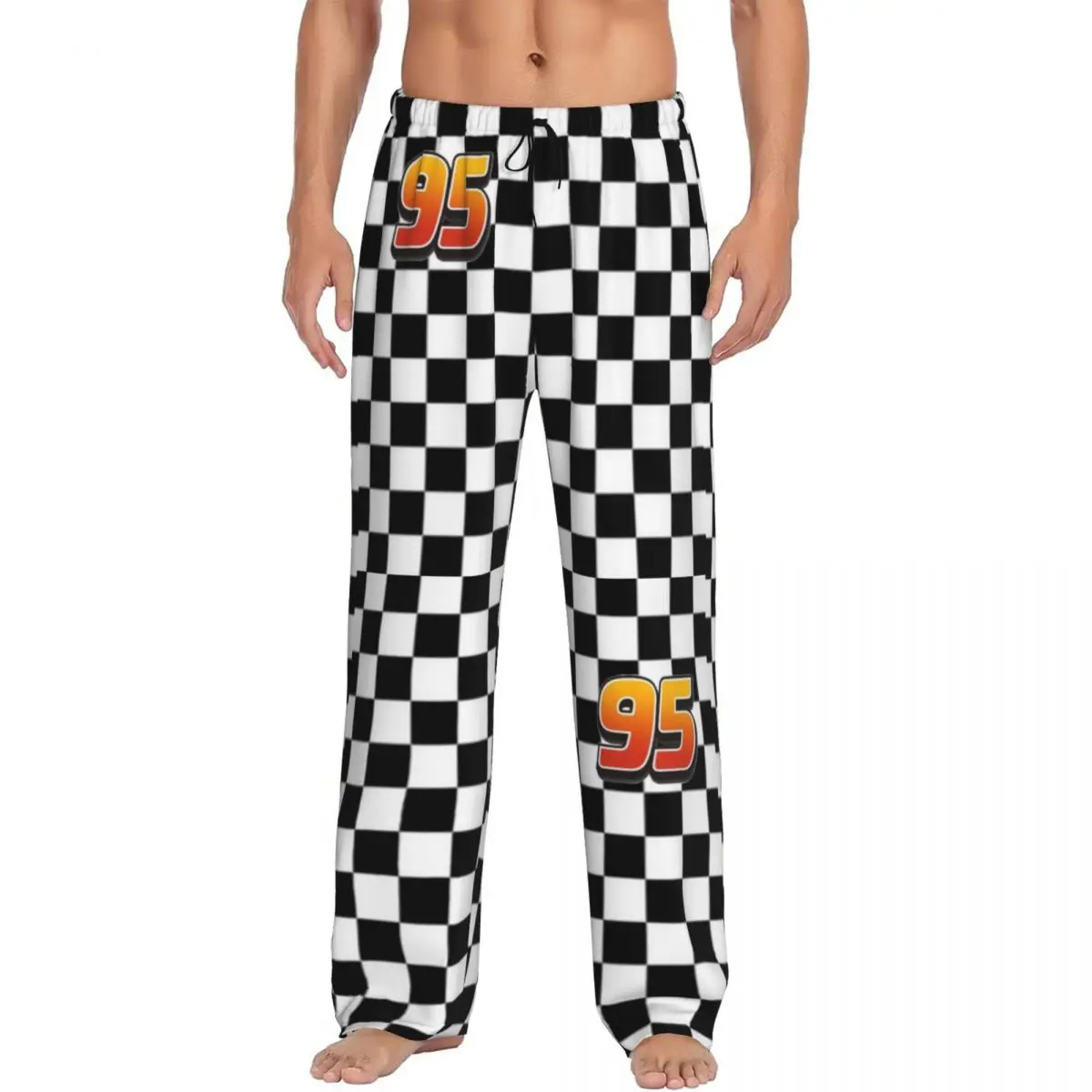 Pantalones de pijama personalizados Lightning McQueen 95 para hombre, pantalones de dormir con estampado de dibujos animados y bolsillos