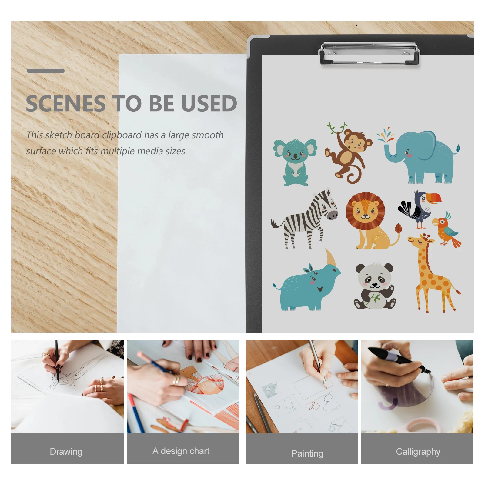 

2pcs Sketch Board Drawing Clipboard Plastic Waterproof Paper Folder Lightweight Portable Board For Art