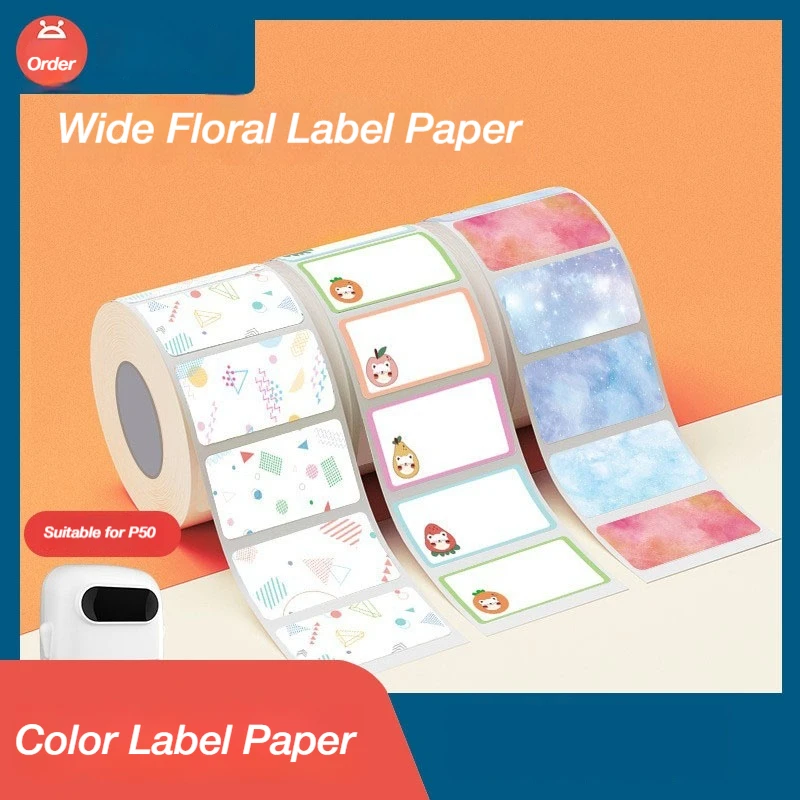 Color Thermal Self-Adhesive Stickers Waterproof Oilproof for Name Label Classification Office Journal Printing