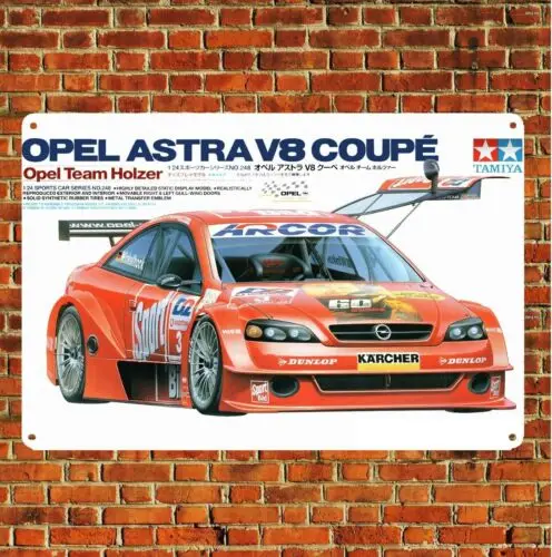 Metal Poster Car Scale Model Tin Sign Plaque Tamiya Opel Astra Coupe Boxart