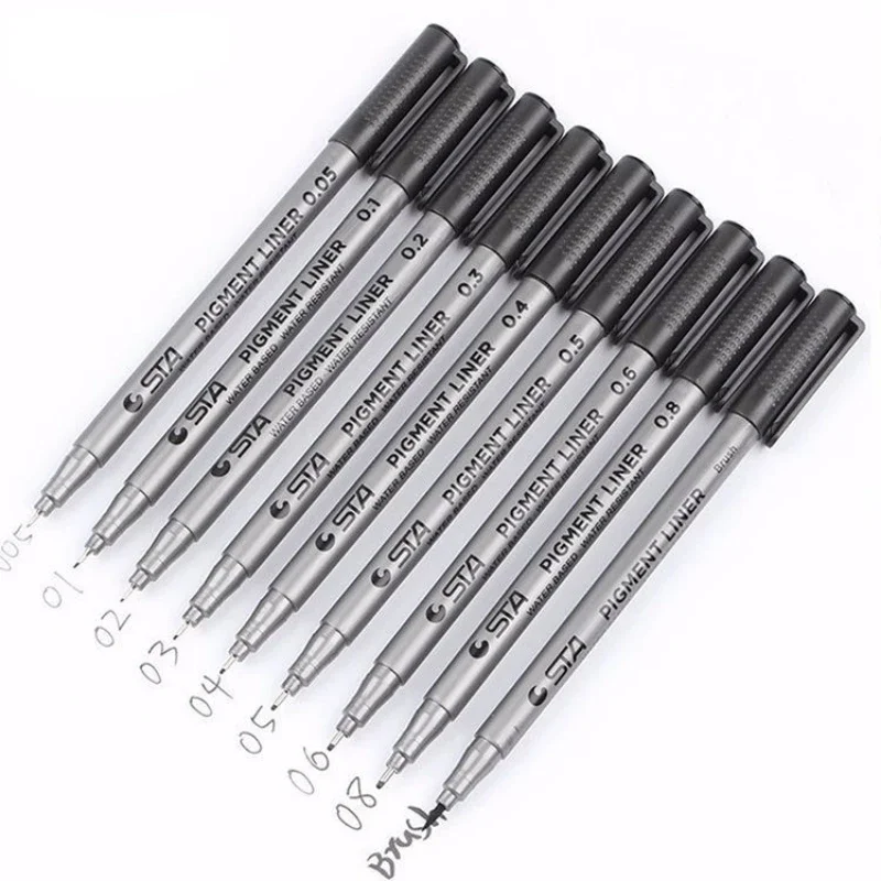 

Fine Liner Black Sketch Water Marker Pen for Manga Waterproof Fade Proof Micron PenTip