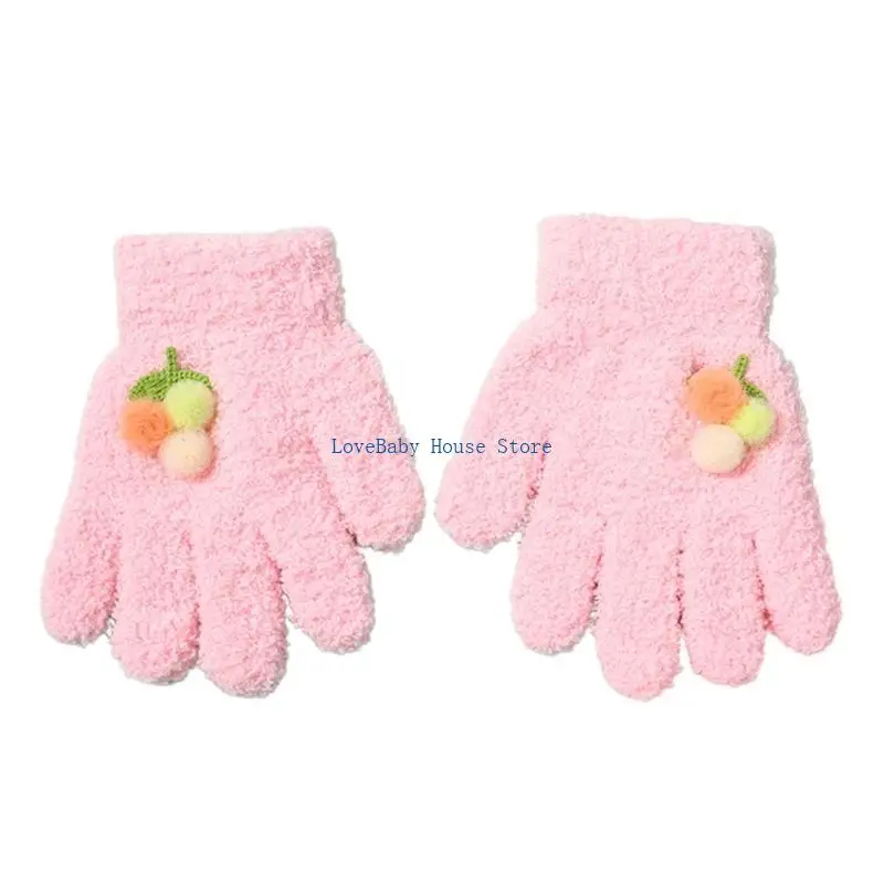 

BX0D Cartoon Thick Mitten Baby Mitten for Kid Baby Girl Children Toddler Full Finger Winter Gloves Crochet Knitted Gloves