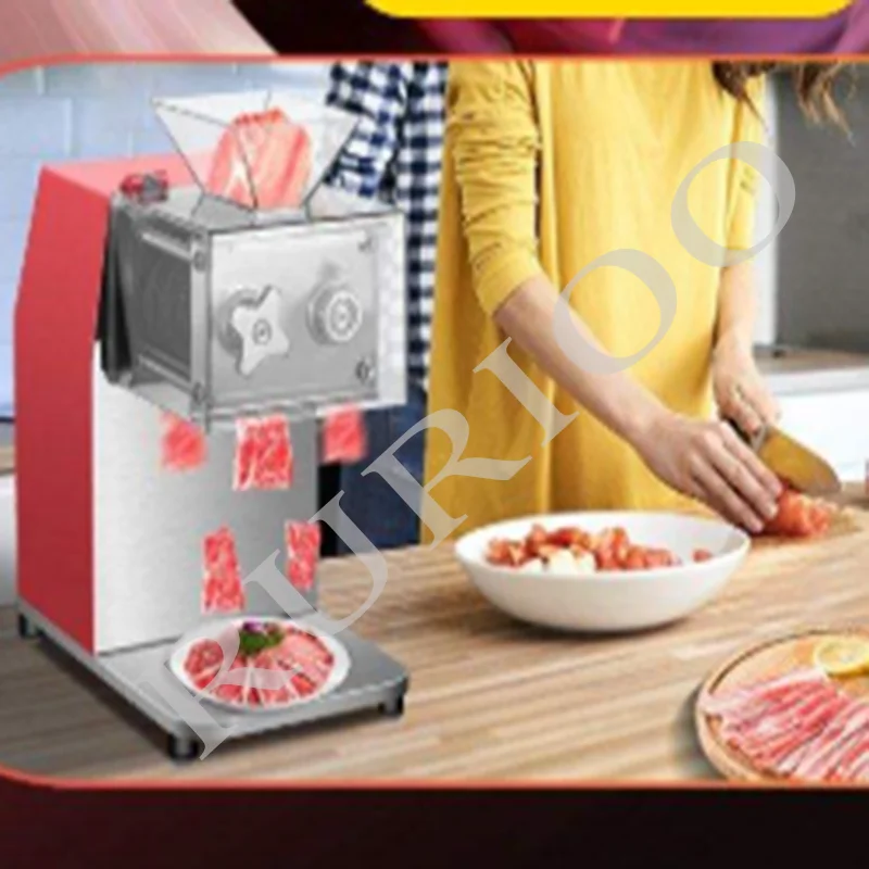 Commercial 1100W Electric Meat Slicer Shredder Fish Fillet Chopper Portable Easy Cleaning Meat Cutting Machine 220V