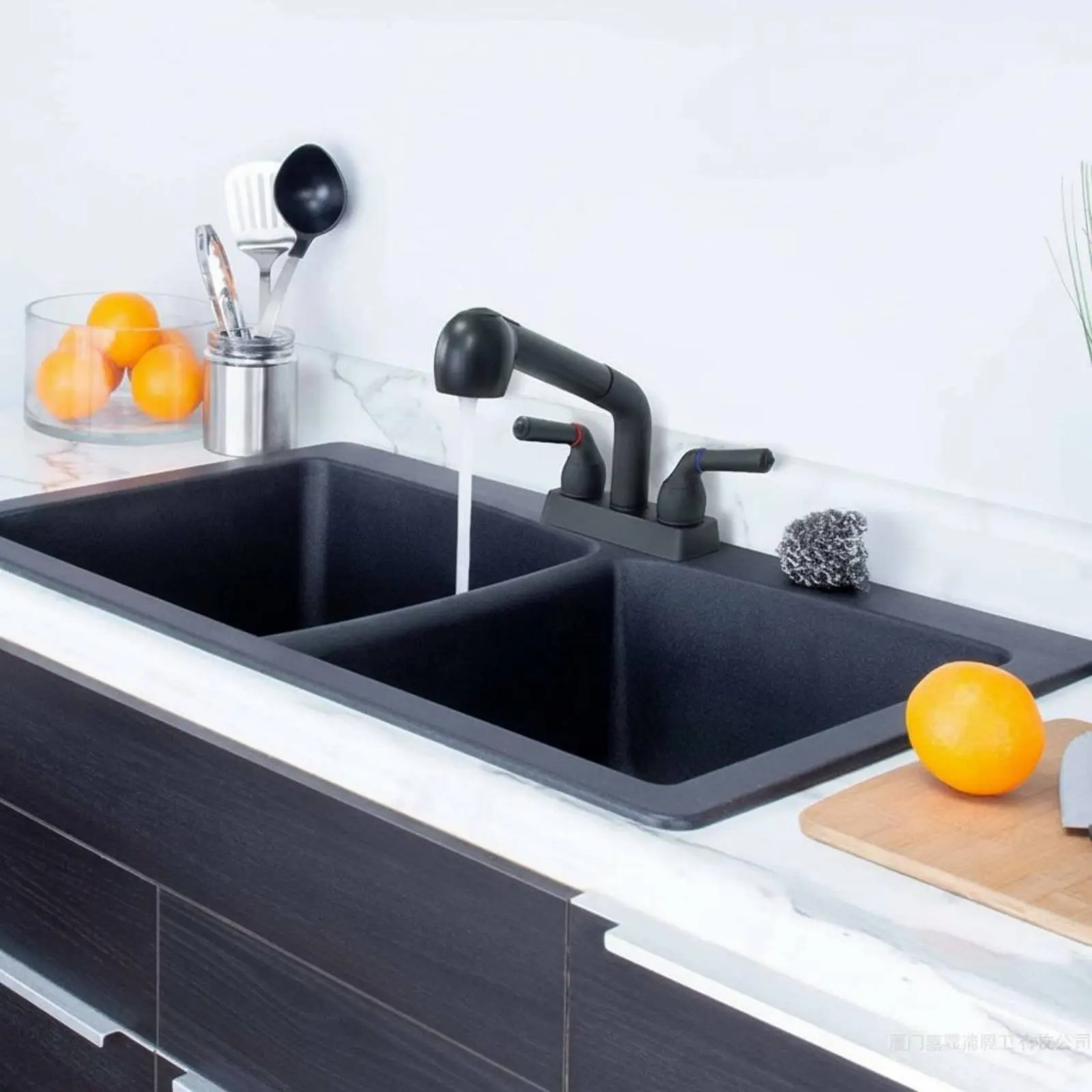 

Кухонный смеситель для автодома с двумя ручками, выдвижной, устойчивый к коррозии, с распылителем