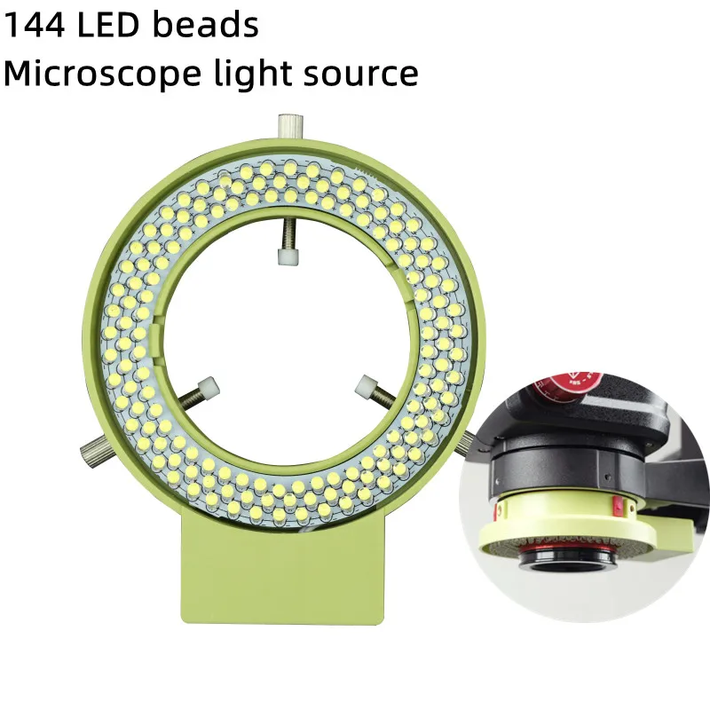 YCS Adjustable 144 LED Ring Light  Suit for Industry Stereo Microscope Lens Camera Magnifier 110V-240V Adapter Illuminator Lamp