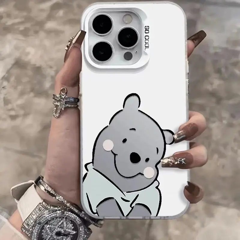 Disney Winnie The Pooh custodia per telefono carina per iPhone 15 14 13 12 11 Pro Max XR XS X 12 13 Mini 7 8 Plus Y2K Cover posteriore Kawaii per