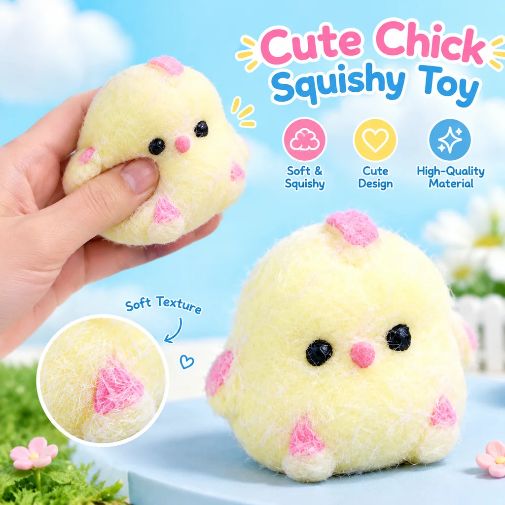 Super Soft Squishy Chicken Keychain Cute Chick Fidget Toy Kawaii Pendant Phone Chain Stress Relief Toy Bag Charms Rebound Animal