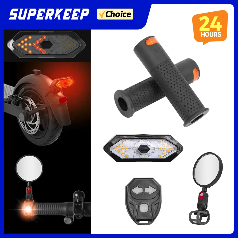 

LED Turn Signal Left Right Handle Grip Wireless Remote Taillight for Kugoo Kukirin G2 Max G-Booster F3 Pro USB Rechargeable Lamp