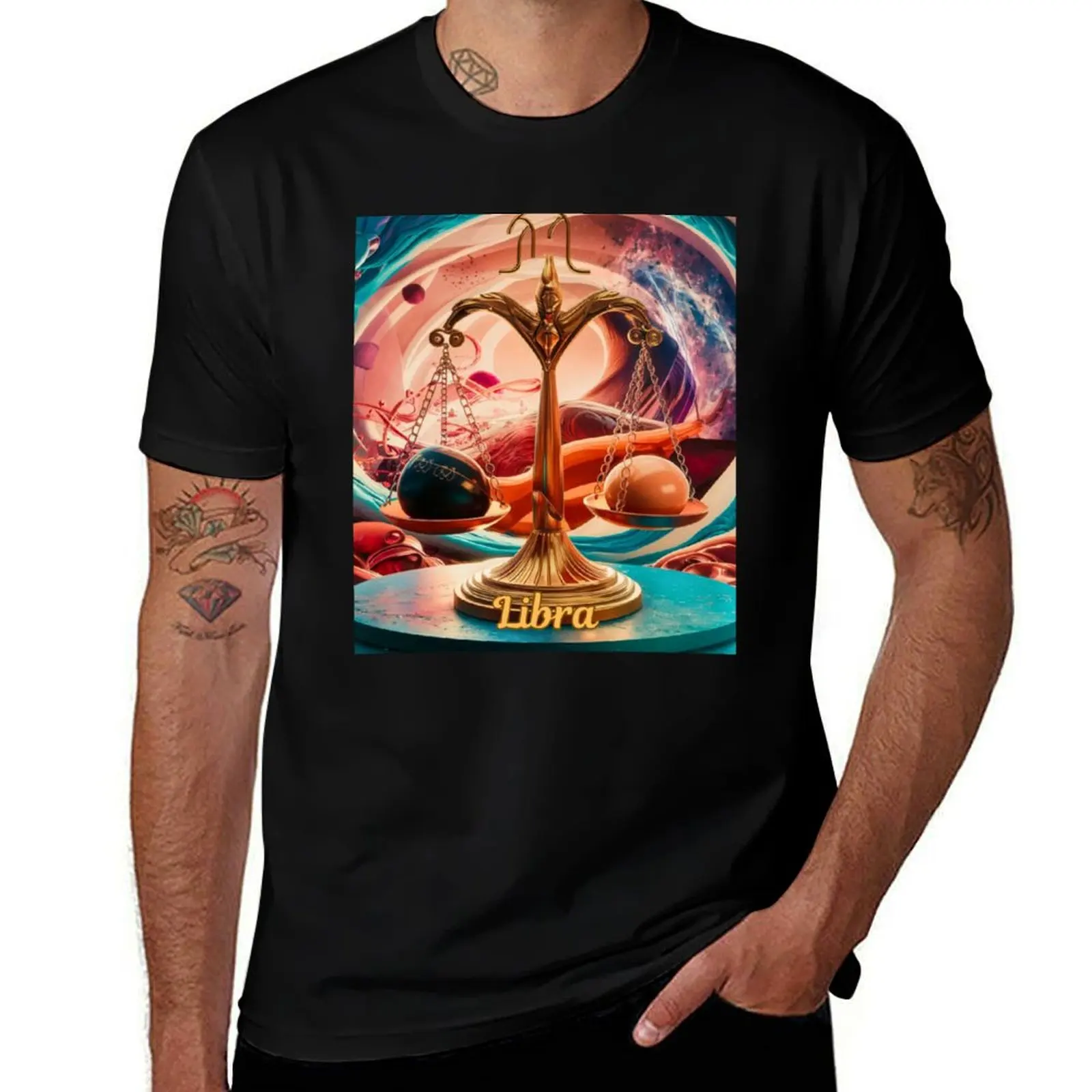 Libra Zodiac, heart shape T-Shirt Work Short Sleeve Cotton Top