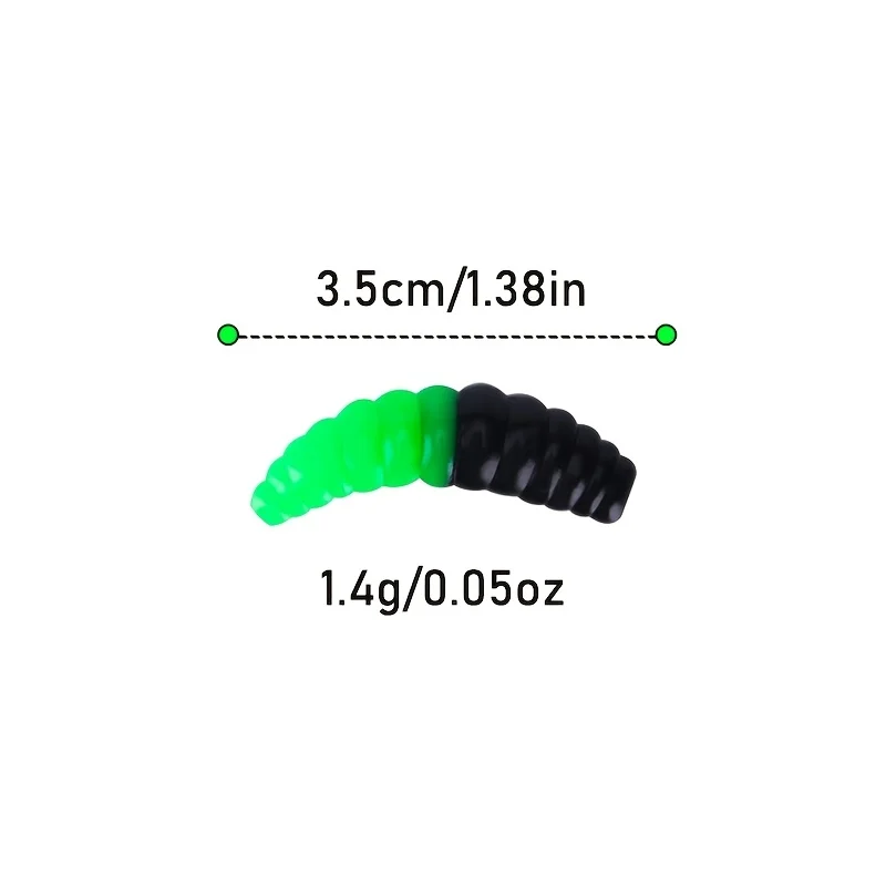 20 Stück Große 3,5cm/1,4g PVC-Wurm-Angelköder Realistische Würmer mit Schwanz für Salz- und Süßwasser – Detail 6