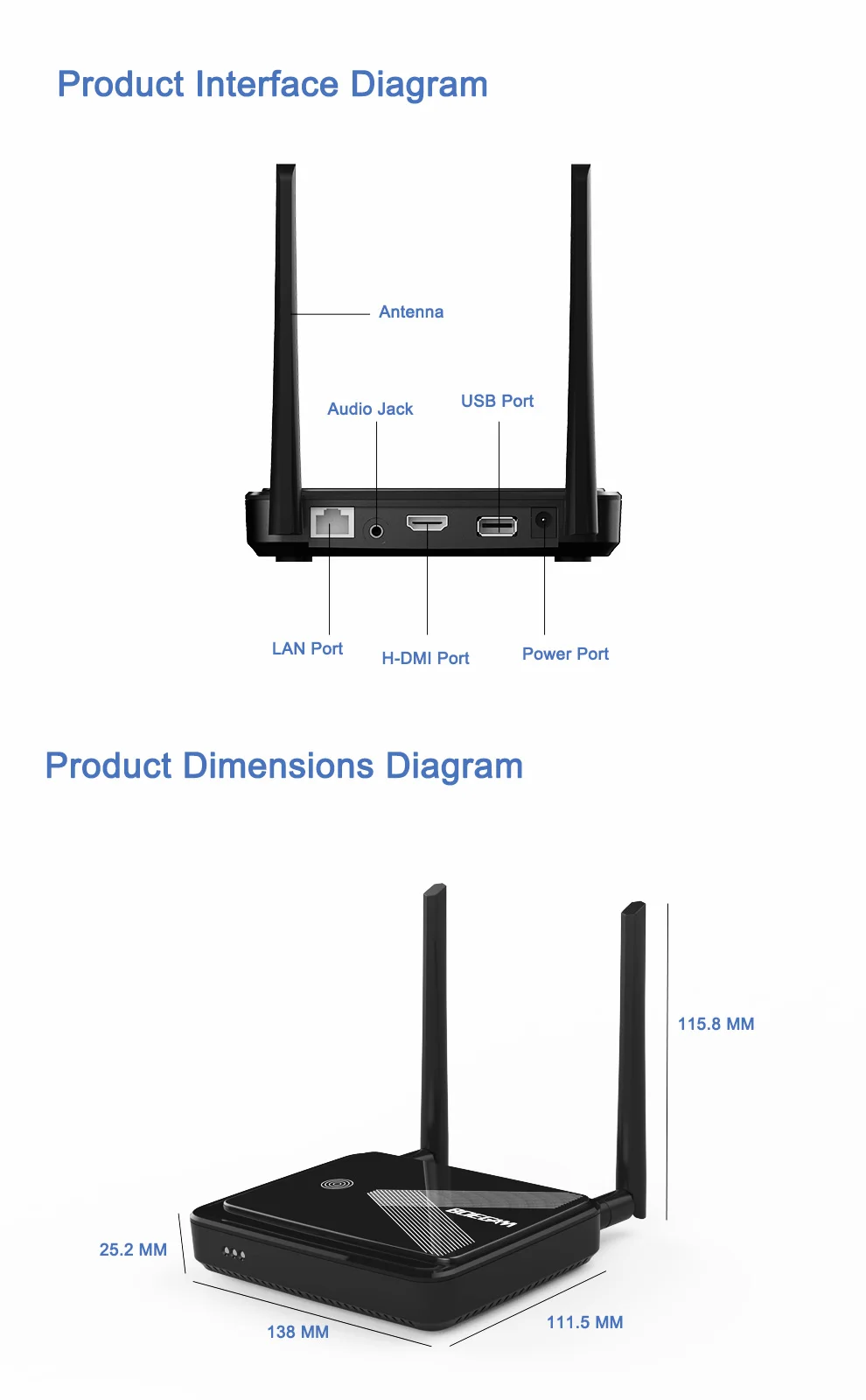 Wireless Presentation System For  No Driver Needed Instant Mirroring For Conference Rooms, Classrooms & Training Centers