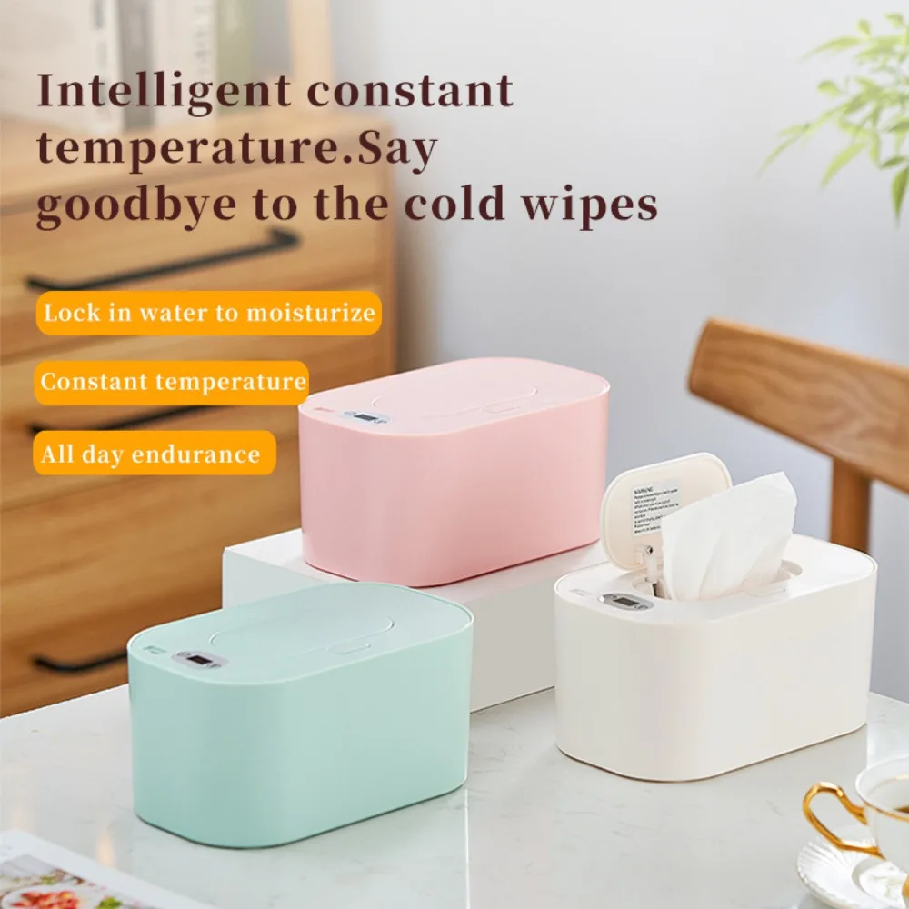 USB Charging Baby Wipe Warmer Case with Digital Display Wipes Heater Wet Towel Dispenser 3-Step Temperature Home/car Use