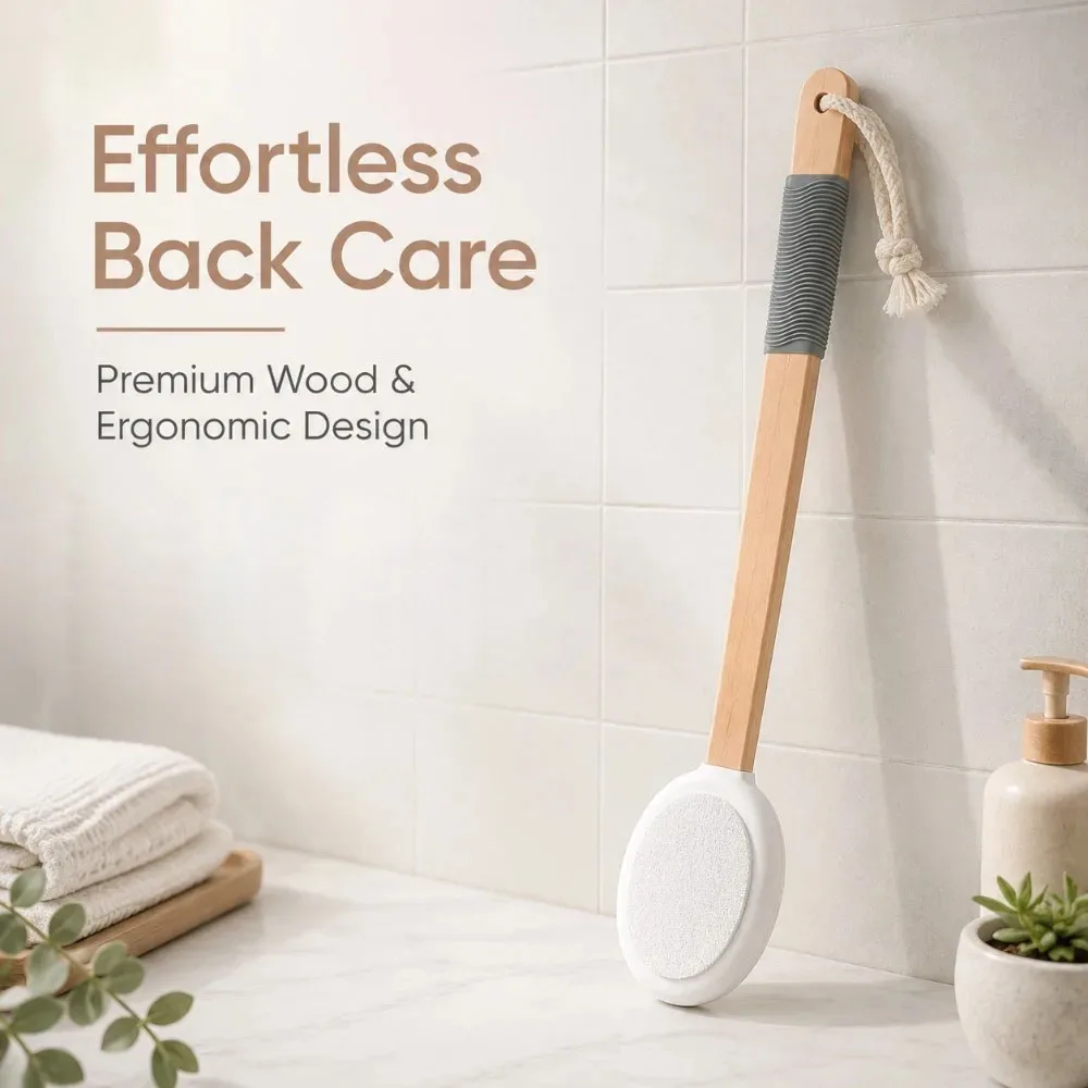 1PC Lotion Applicator with Wood Handle, Cream Applicator Brush for Easy Lotion Application to Hard-to-Reach Areas on Your Back