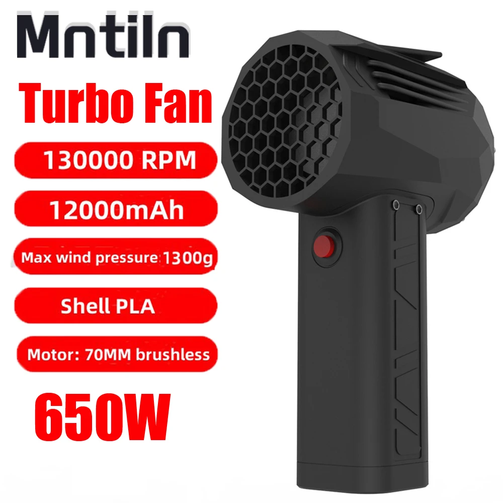 

70MM Handheld Turbo Jet Fan Powerful Brushless Motor Electric Blower High Speed Turbofan Water Blower 1300G Real Thrust 12000mAh