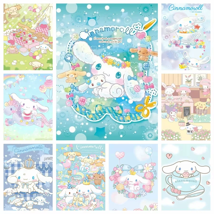 

Cinnamoroll Kuromi Sanrio Art 5D Diy алмазная живопись милый мультфильм собака вышивка крестиком ручной работы домашний декор подарок