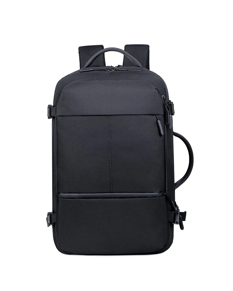 

Navy blue expandable business laptop backpack with multi compartment design water resistant fabric suitable for office work