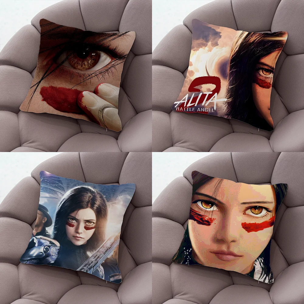 A-Alita Battle Angel Movie Pillow Case Pillow Case Living Room Sofa Cushion Cover Suitable For Home Bedroom Room Decoration