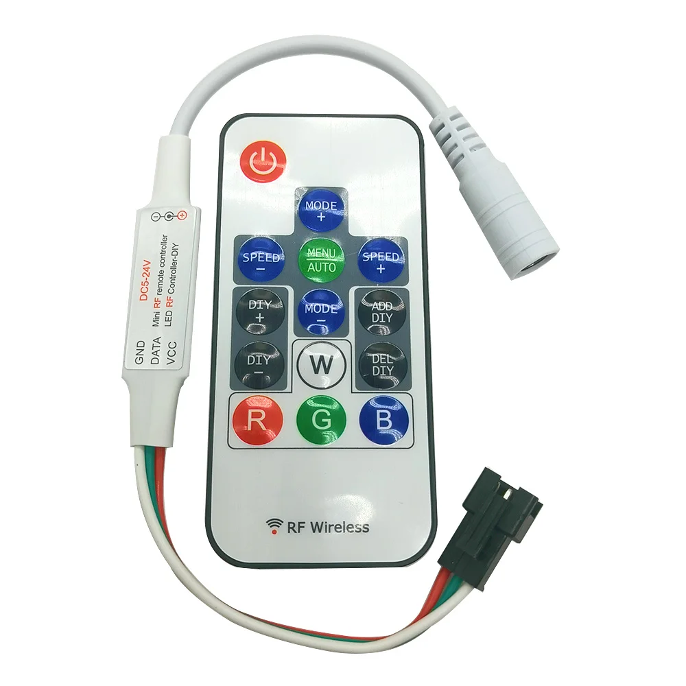 14-Key Rf Afstandsbediening 14-Key Rgb Draadloze Afstandsbediening Mini Rf Led Controller Dc 5V-24V WS2812 WS2811