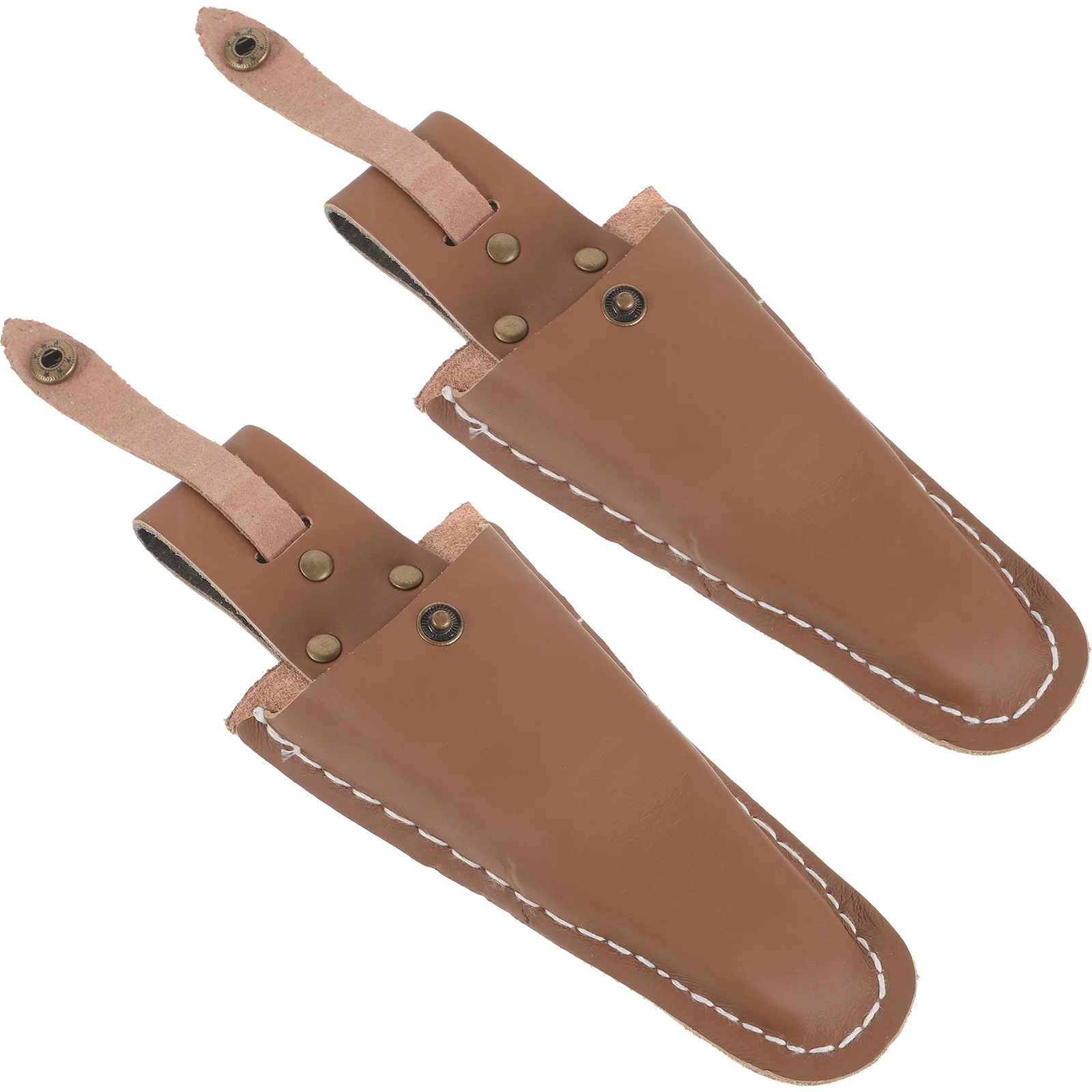 2Pcs Scissor Case Pure Cowhide Pruner Bag Sewing Scissors Storage Protective Gardening Tool Pouch Durable